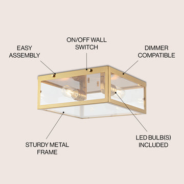 Grayson 12" Metal/Glass LED Flush Mount